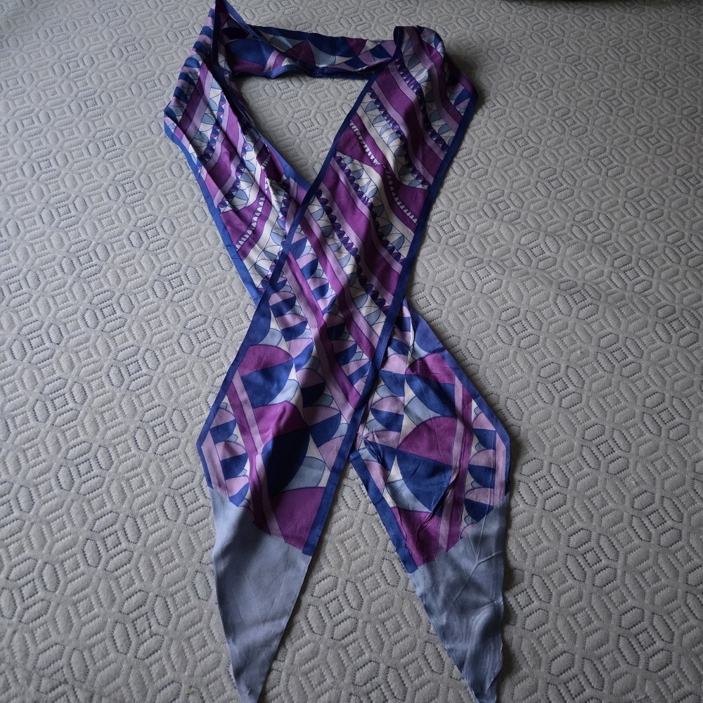 Geometric Purple and Blue Scarf